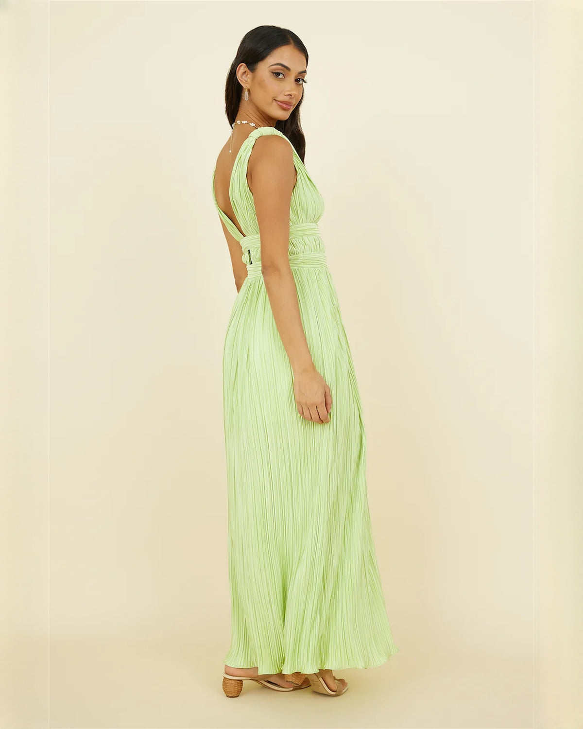 sleeveless chiffon a-line maxi bridesmaid dress - image 6