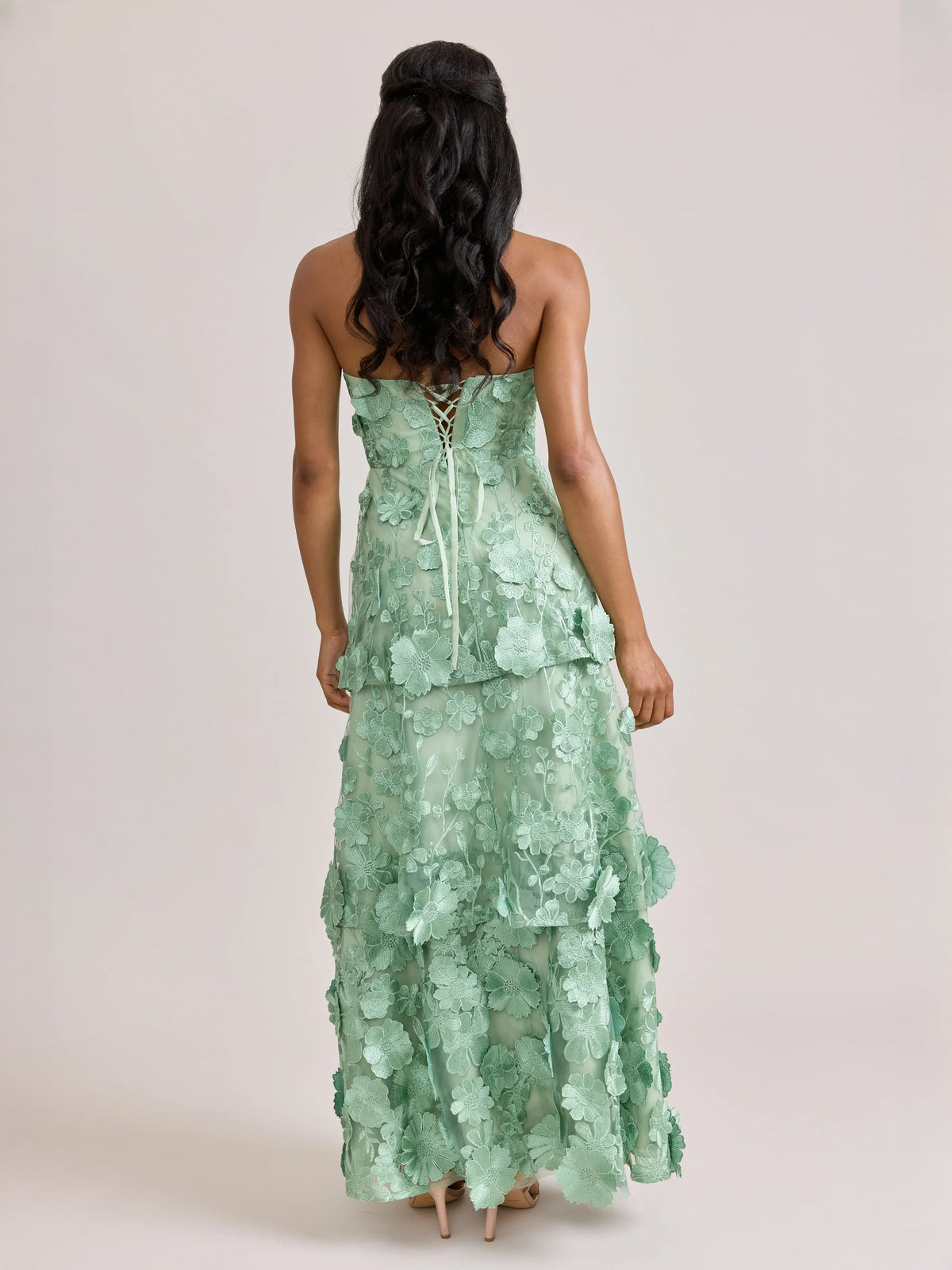 Light Pink floor-length prom dress, alternate view showing the full-length profile