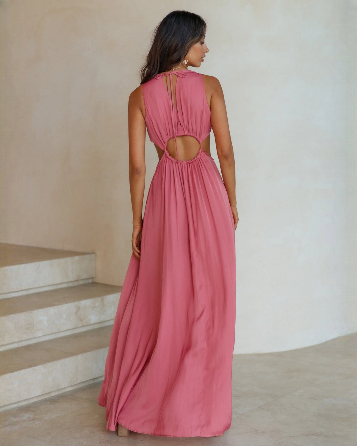 sleeveless chiffon a-line maxi bridesmaid dress - image 6