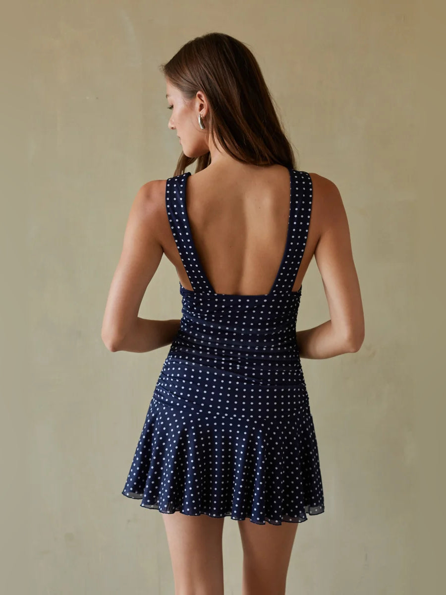 Orange mini homecoming dress, alternate view showing the full-length profile