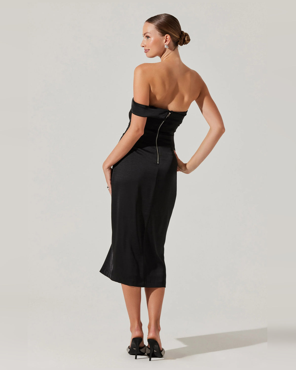 off-shoulder a-line midi formal dress - image 6