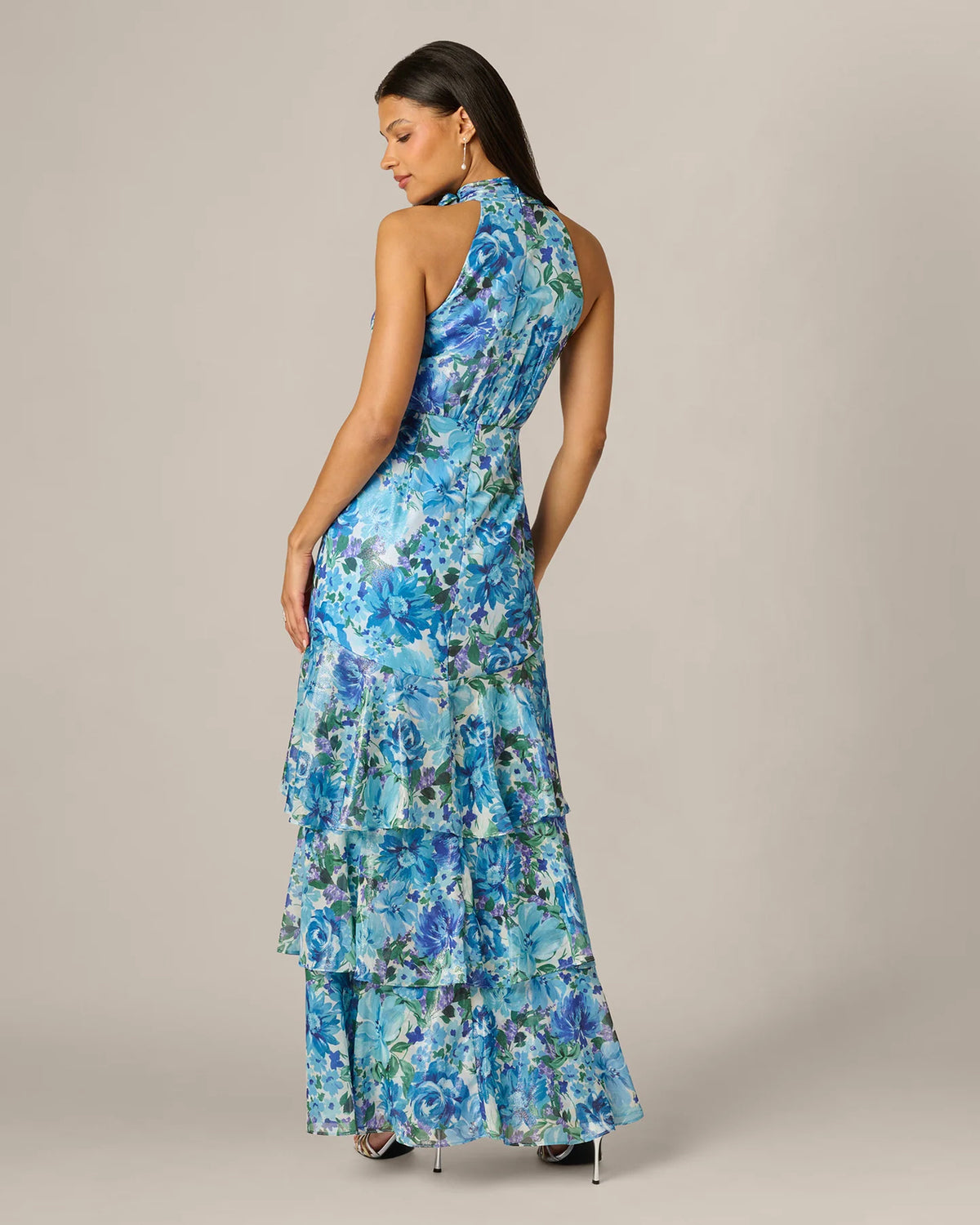 halter neck a-line maxi mother of the bride dress - image 6