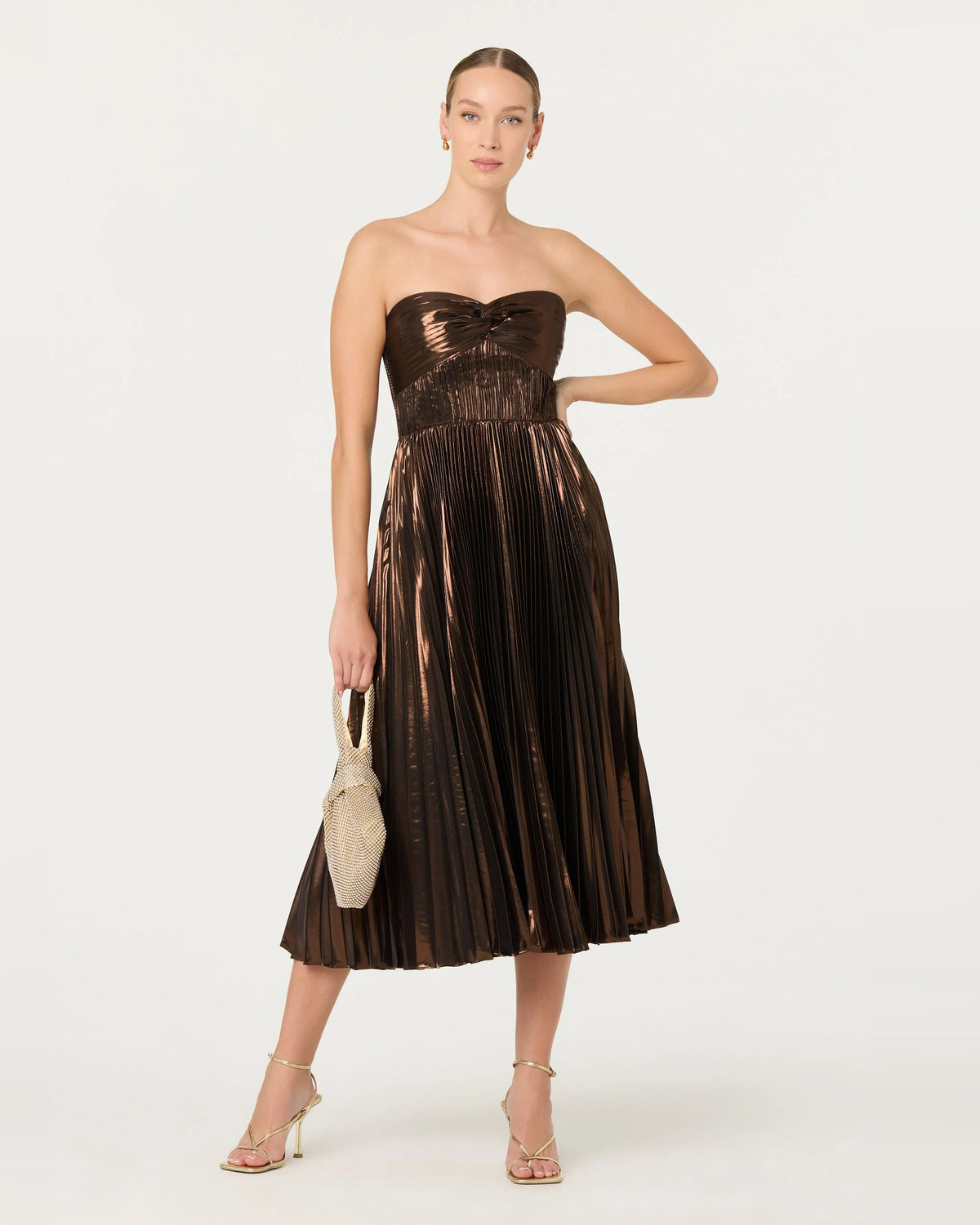 spaghetti strap a-line midi formal dress - image 6