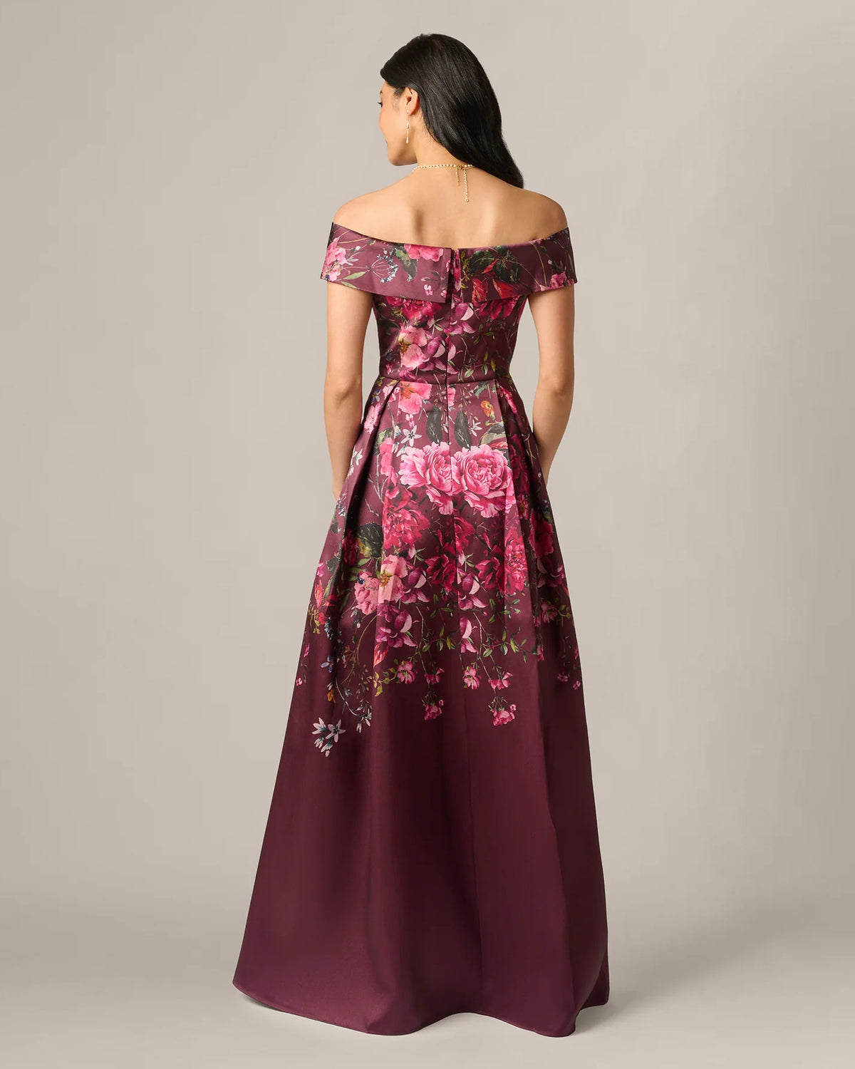 off-shoulder a-line maxi mother of the bride dress - image 6