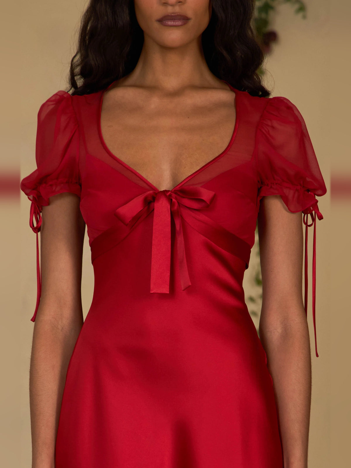 Red mini homecoming dress, alternate view showing the full-length profile
