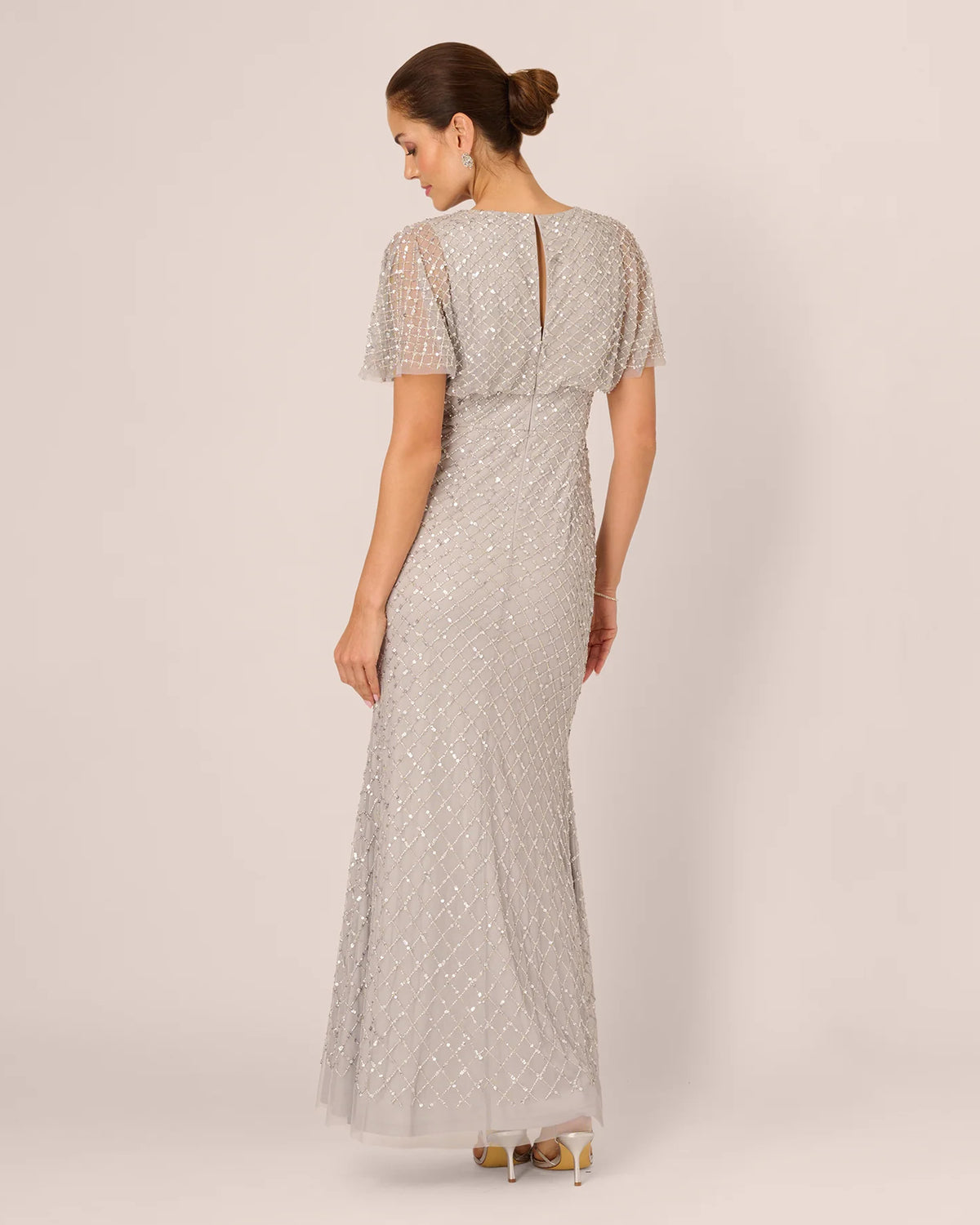 cowl neck a-line maxi mother of the bride dress - image 6