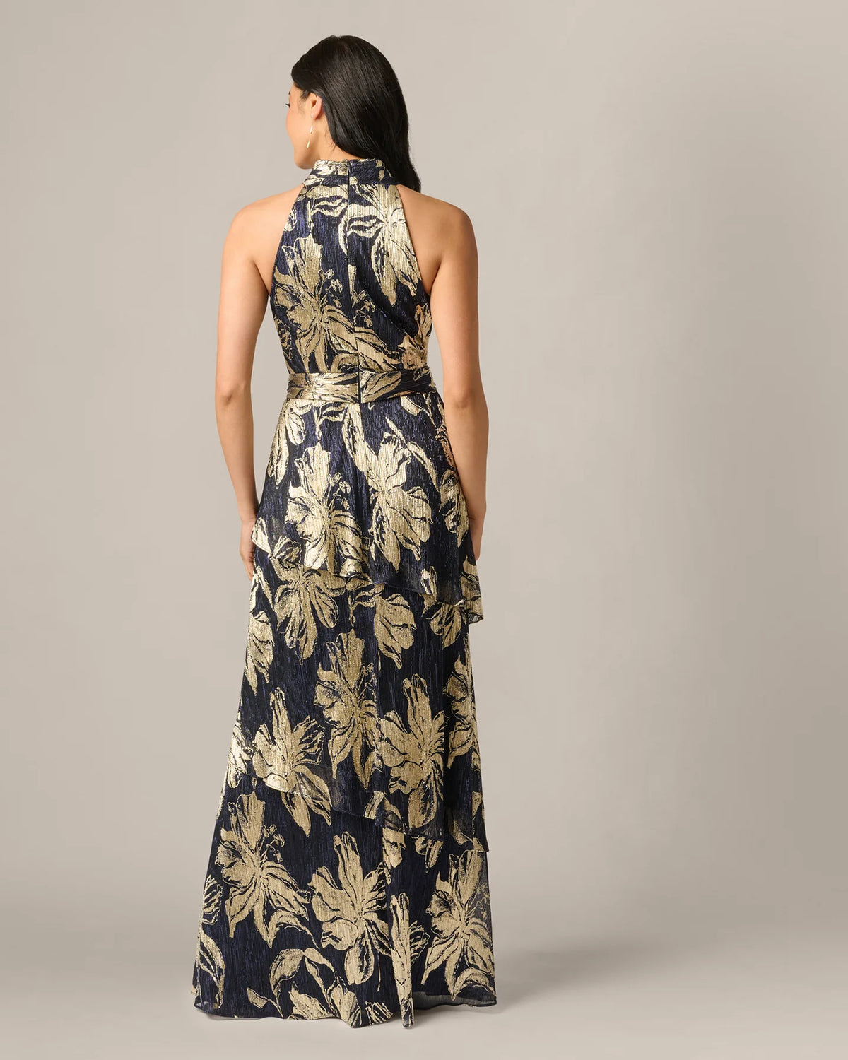 halter neck a-line maxi mother of the bride dress - image 6