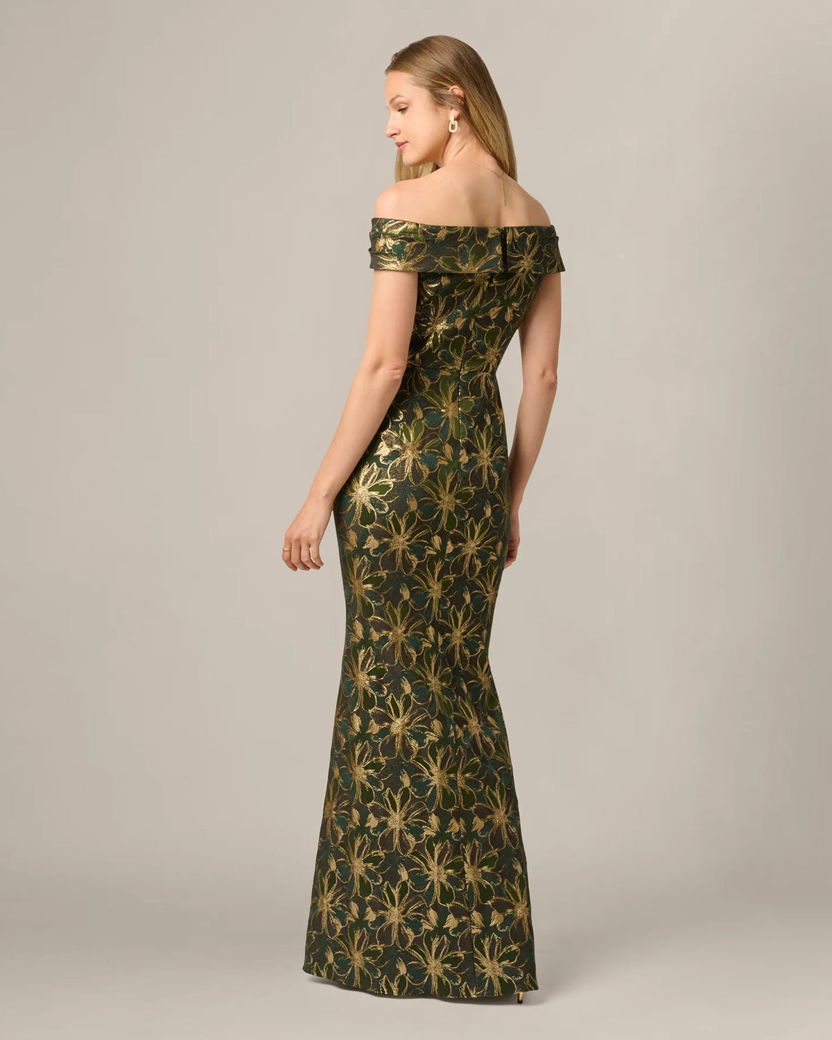 off-shoulder a-line maxi mother of the bride dress - image 6