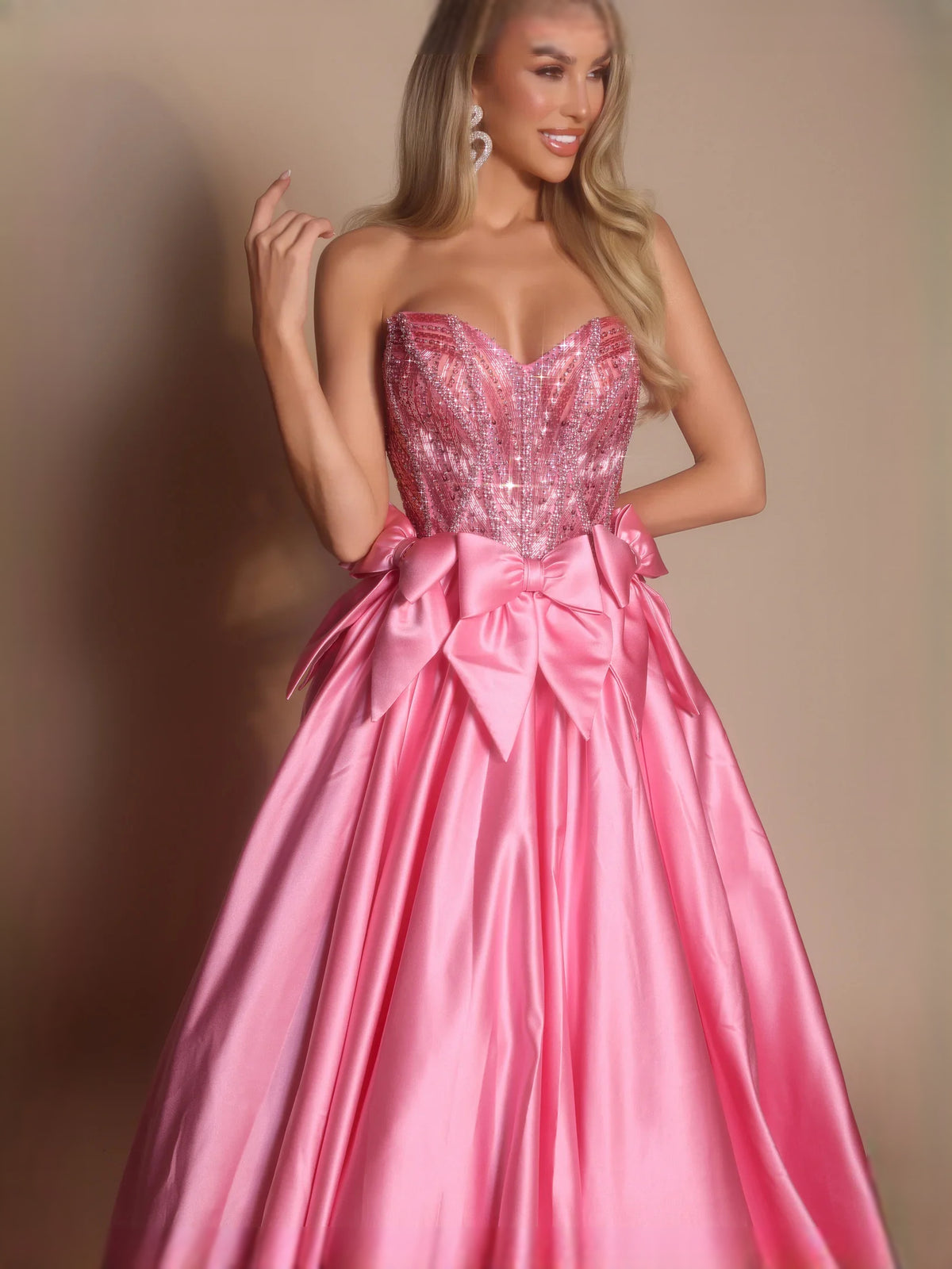 Black floor-length prom dress, alternate view showing the full-length profile