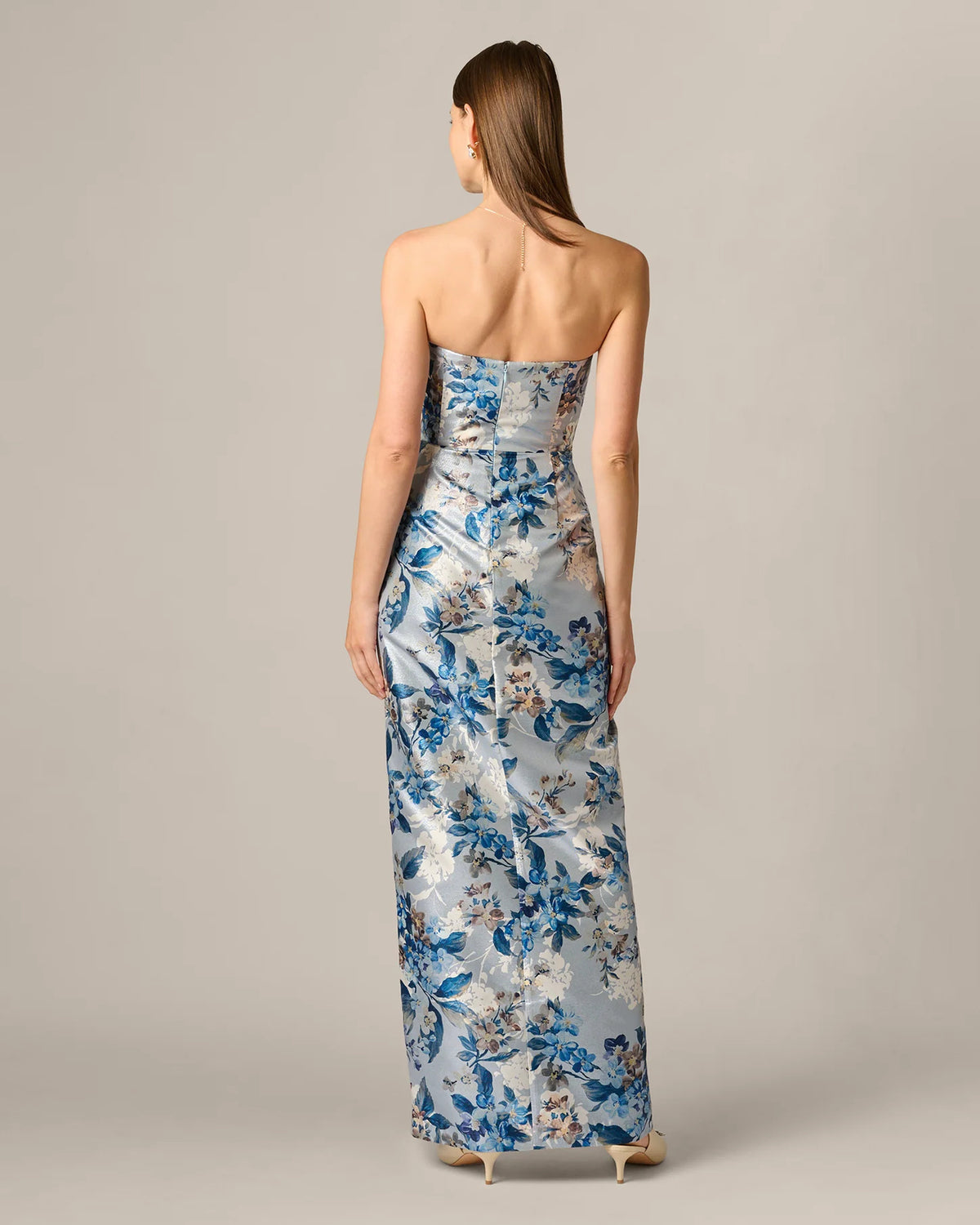 strapless a-line maxi mother of the bride dress - image 6