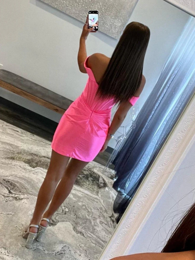 Royal Blue mini homecoming dress, alternate view showing the full-length profile