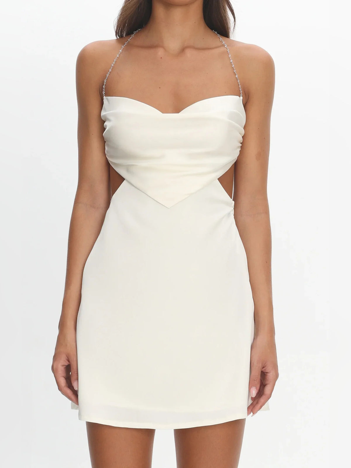 Blush Pink mini homecoming dress, alternate view showing the full-length profile