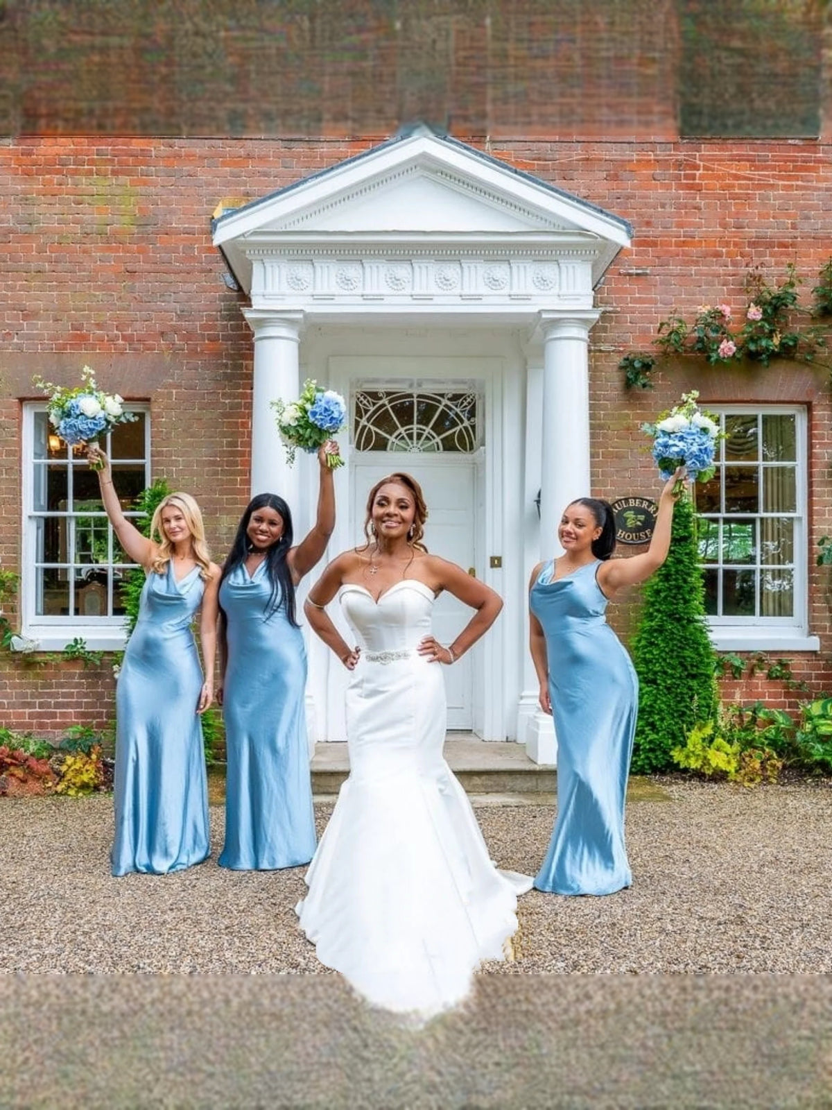 Moss floor-length bridesmaid dress, alternate view showing the full-length profile