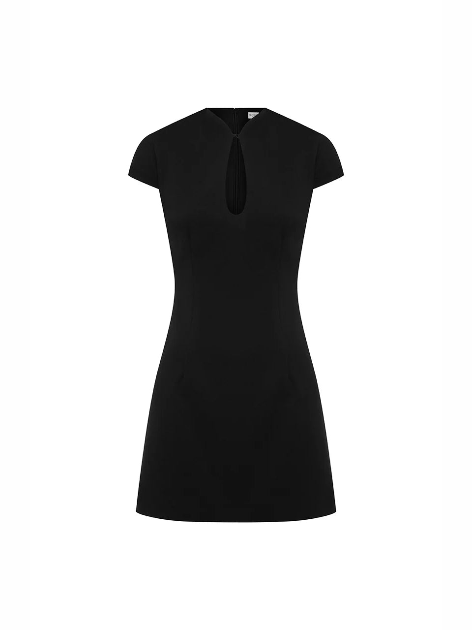 BLACK mini homecoming dress, alternate view showing the full-length profile