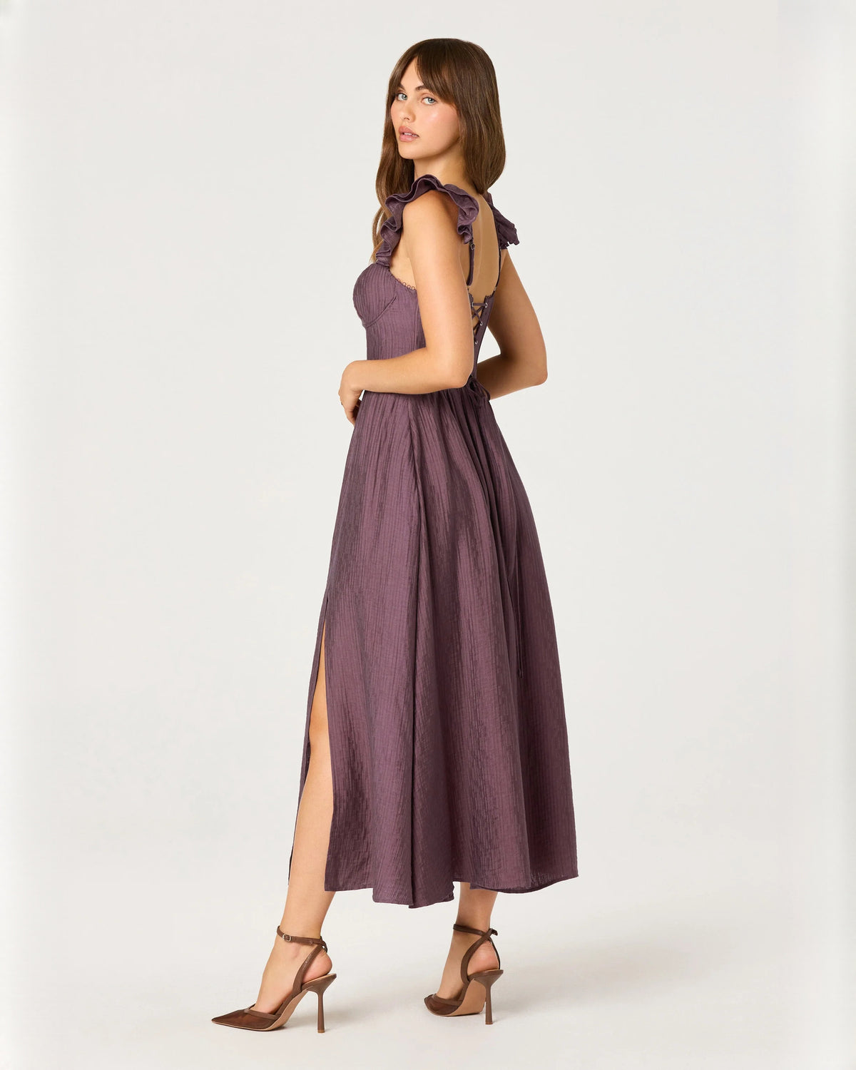 sweetheart structured satin a-line midi bridesmaid dress - image 6