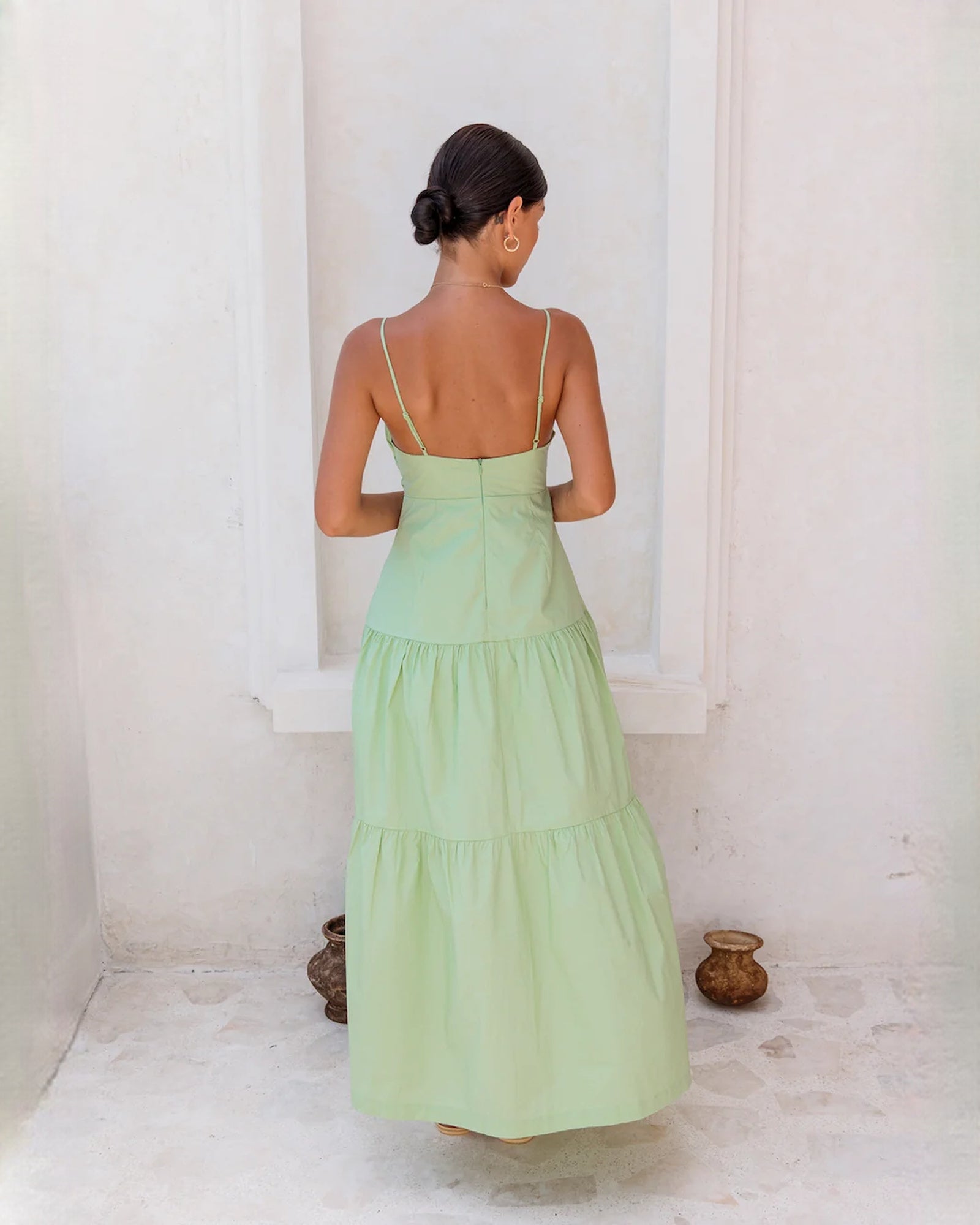 sleeveless chiffon a-line maxi bridesmaid dress - image 6