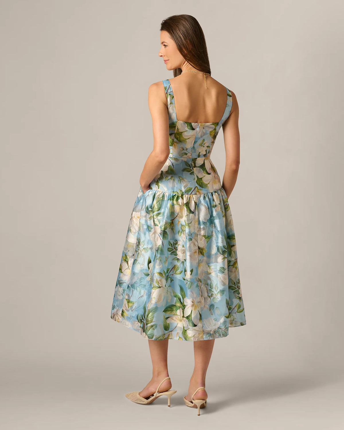 square neck a-line maxi mother of the bride dress - image 6