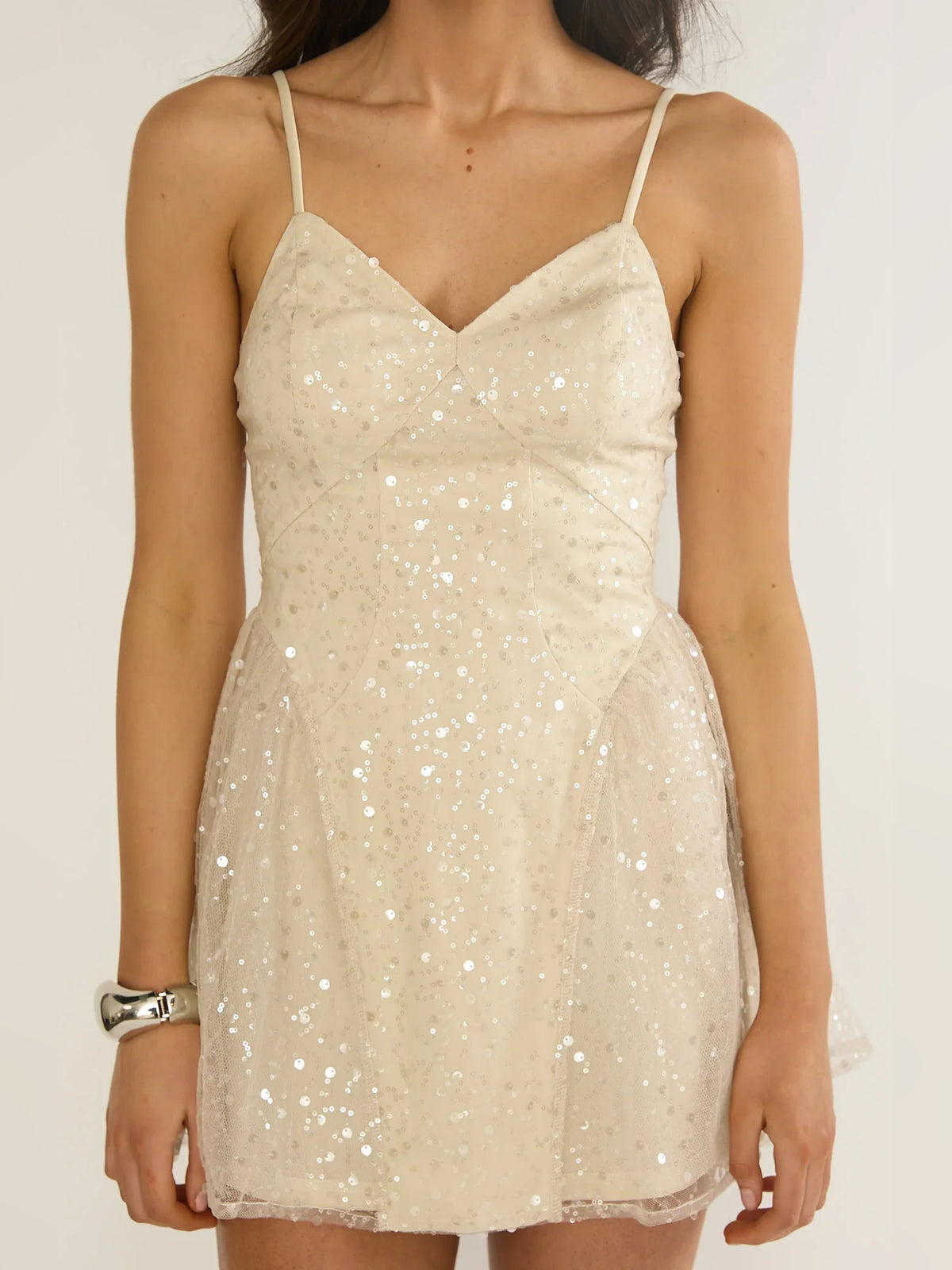 Ice Blue mini homecoming dress, alternate view showing the full-length profile