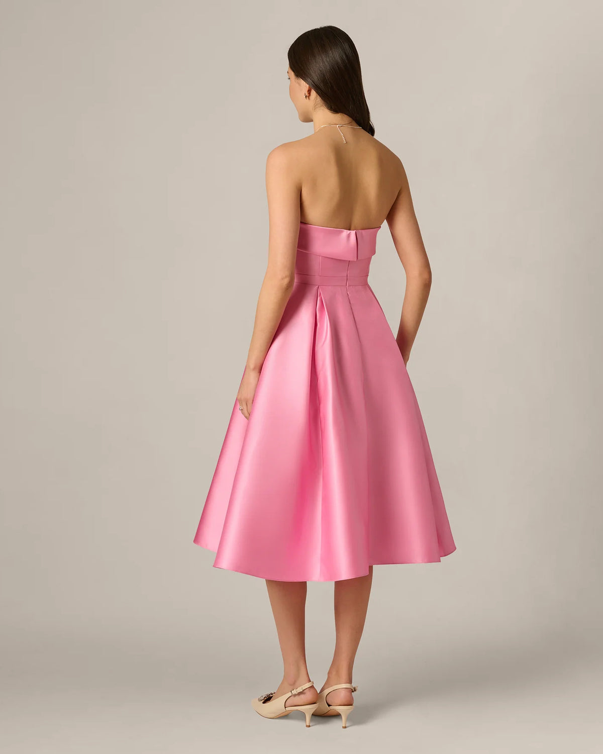 strapless a-line midi mother of the bride dress - image 6