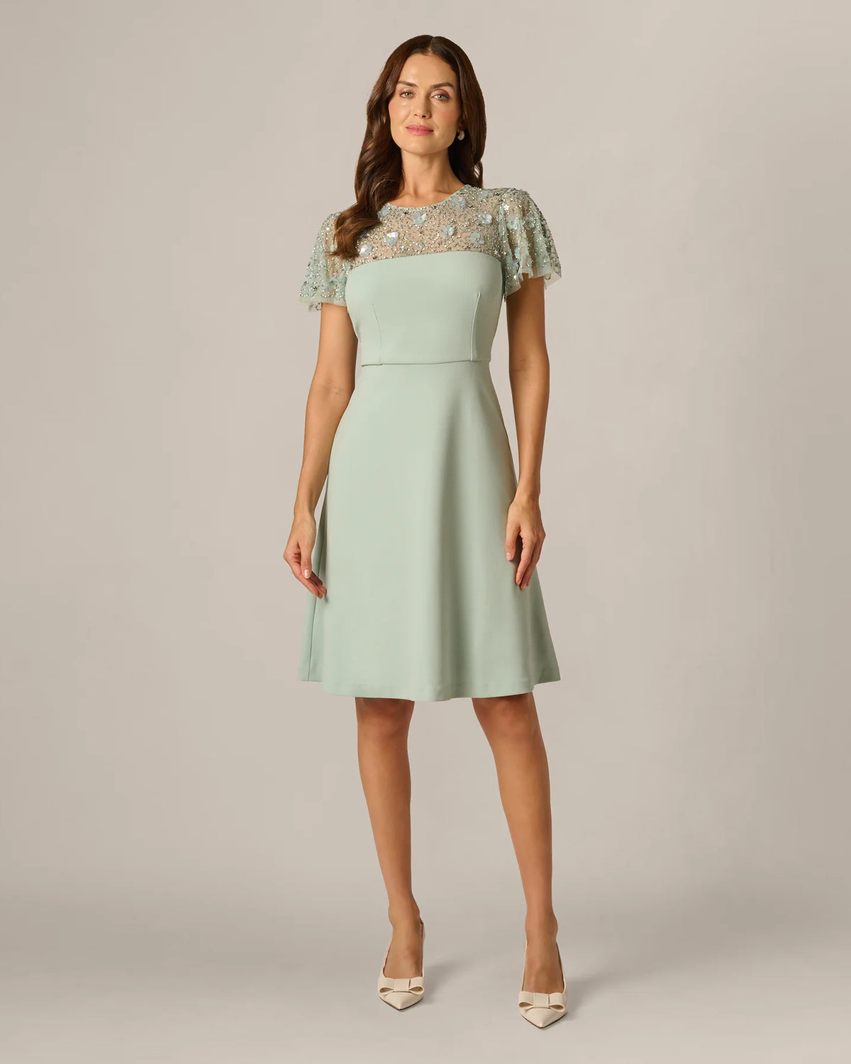 flutter-sleeve a-line maxi mother of the bride dress - image 6