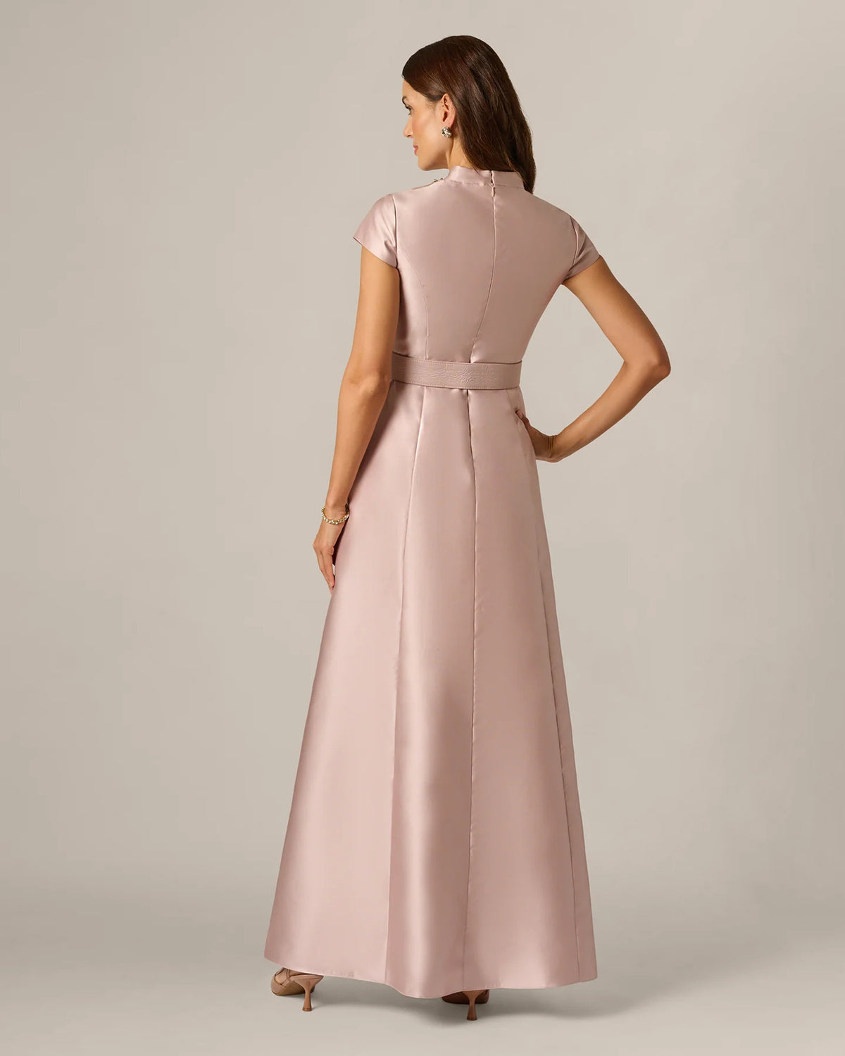 cap-sleeve a-line maxi mother of the bride dress - image 6