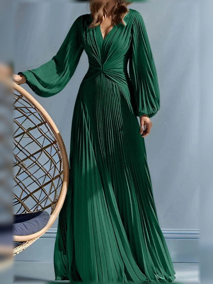 Emerald Green floor-length mother of the bride dress, alternate view showing the full-length profile