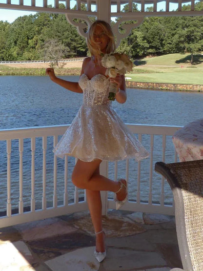 Corset Flower-Applique Floral Sweetheart A-Line Mini Homecoming Dress for Birthday Party, product image 6