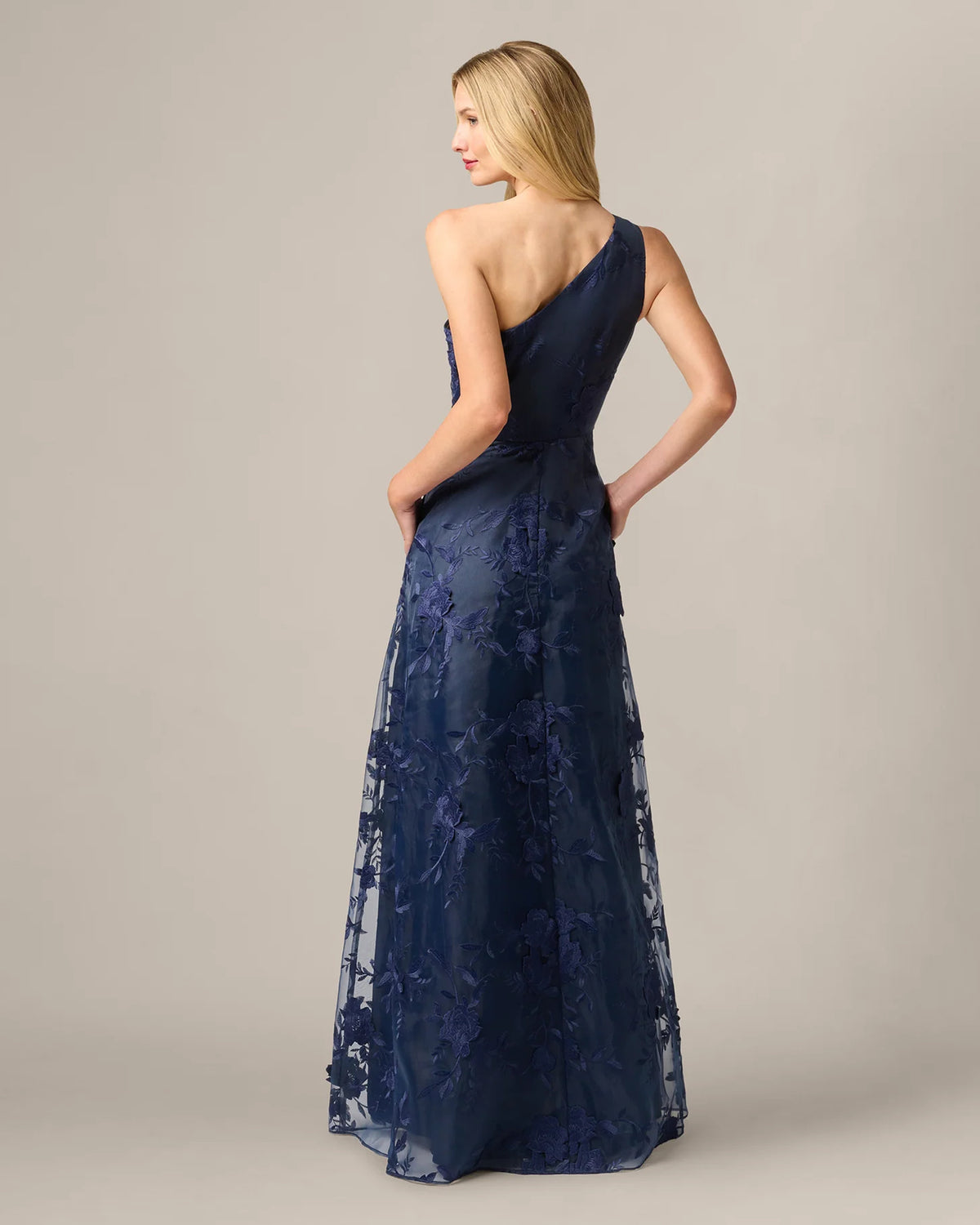 one-shoulder a-line maxi mother of the bride dress - image 6