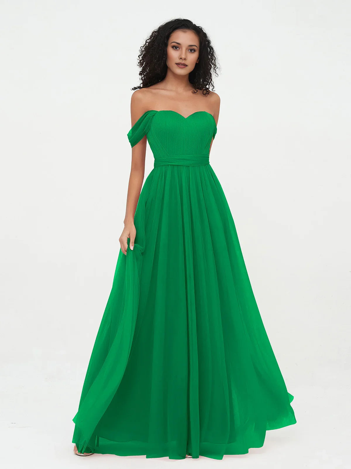 Red short bridesmaid dress, alternate view showing the full-length profile