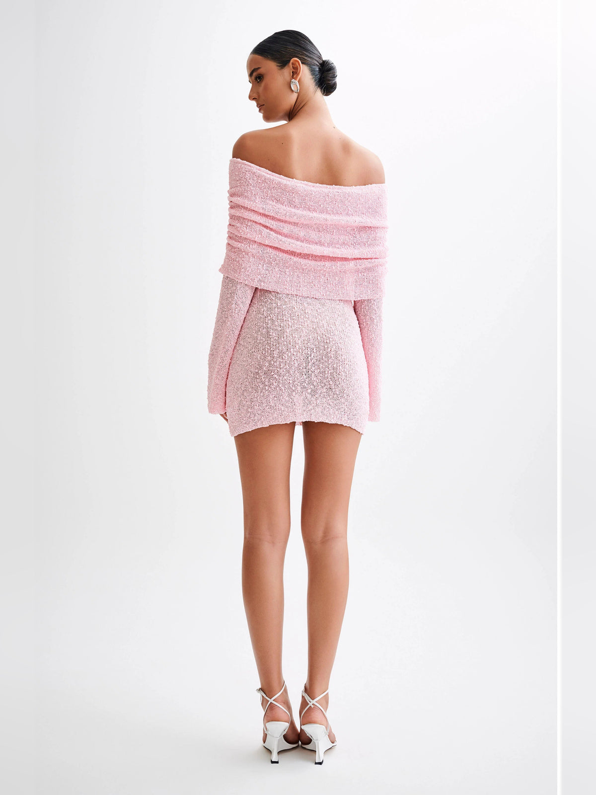Baby Pink mini homecoming dress, alternate view showing the full-length profile
