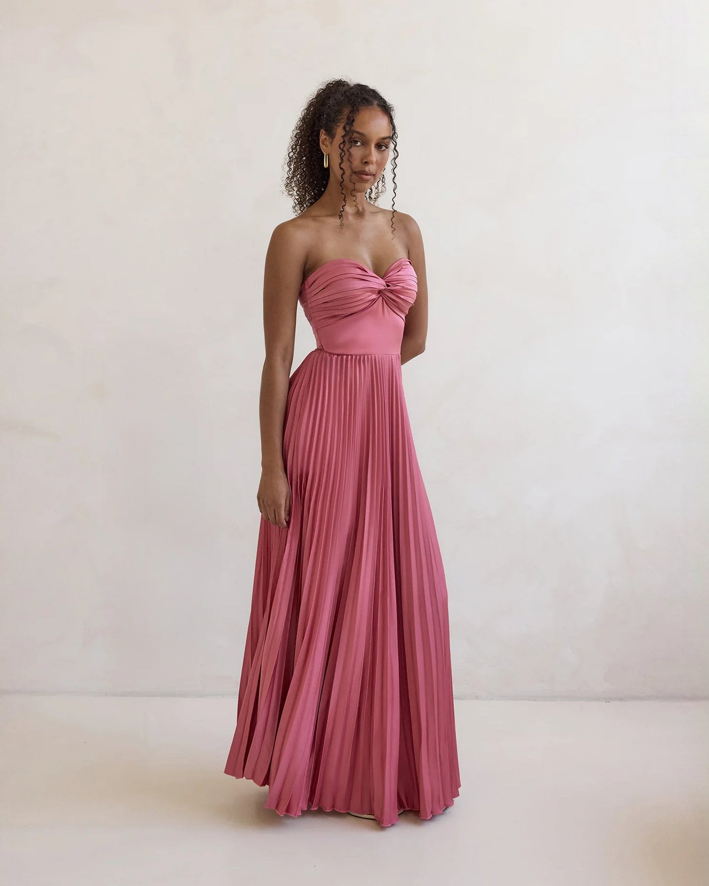 strapless chiffon a-line maxi bridesmaid dress - image 6