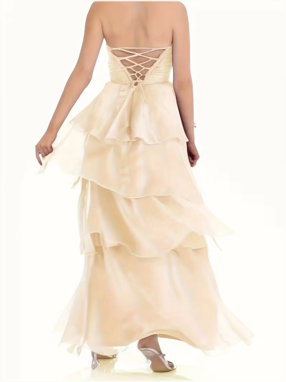 Purple floor-length wedding dress, alternate view showing the full-length profile