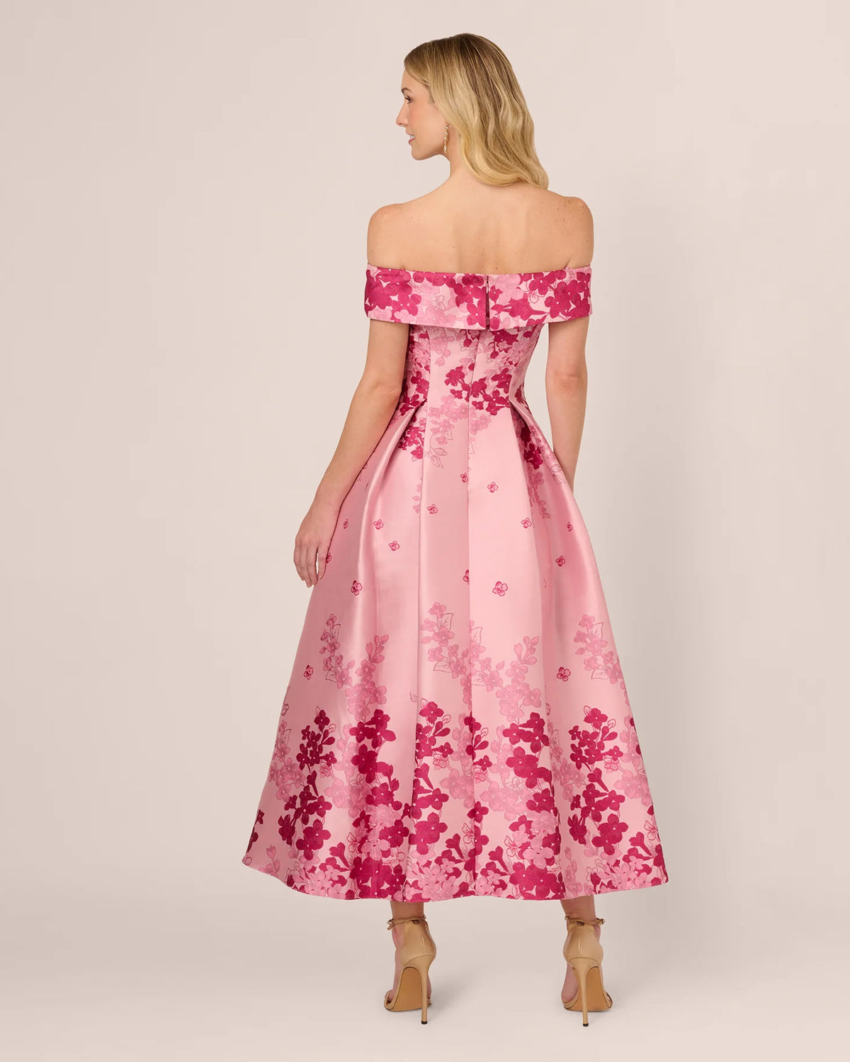 off shoulder fit-and-flare ankle-length mother of the bride dress - image 6