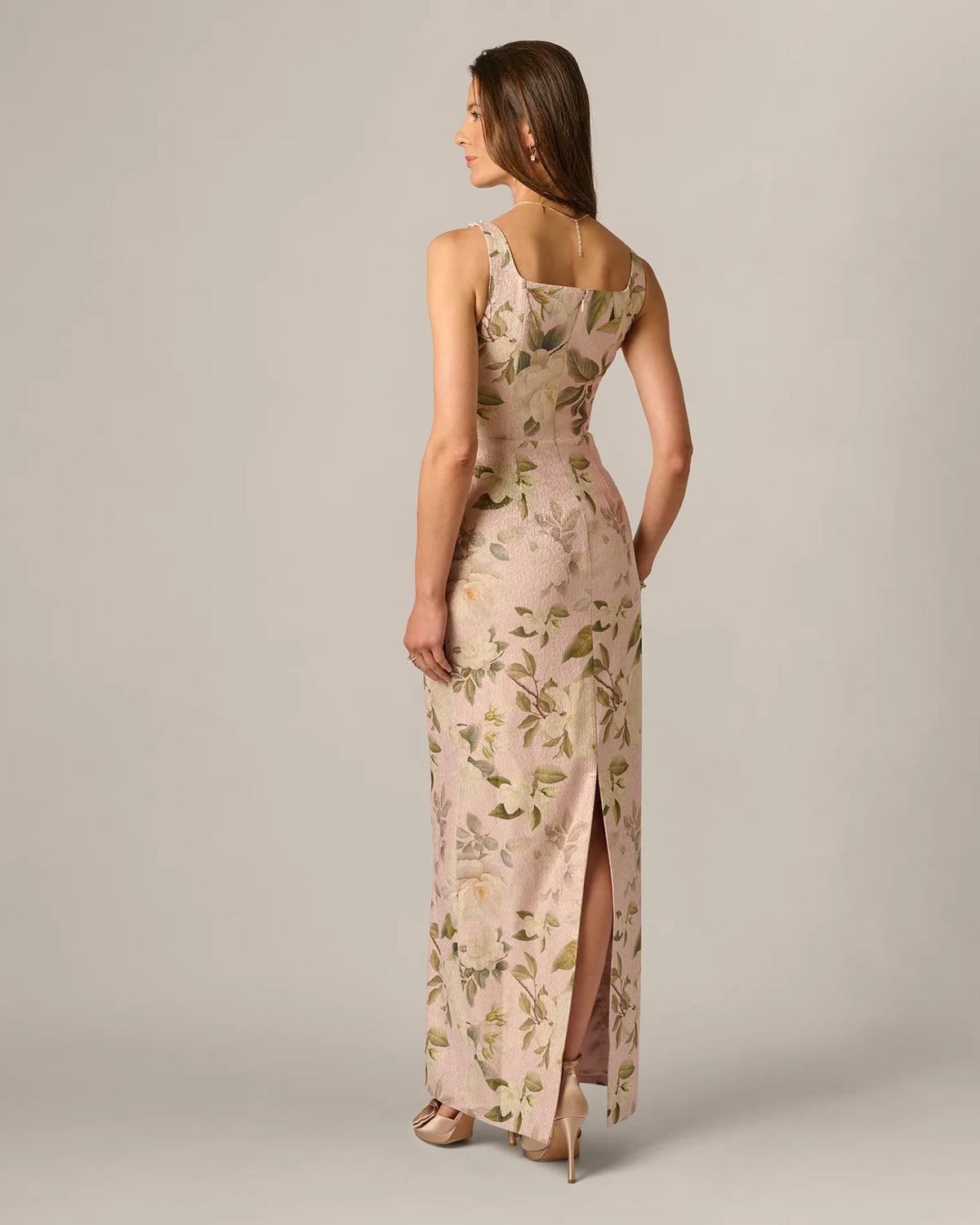square neck a-line maxi mother of the bride dress - image 6