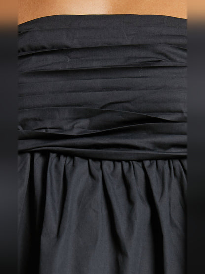 Black mini homecoming dress, alternate view showing the full-length profile