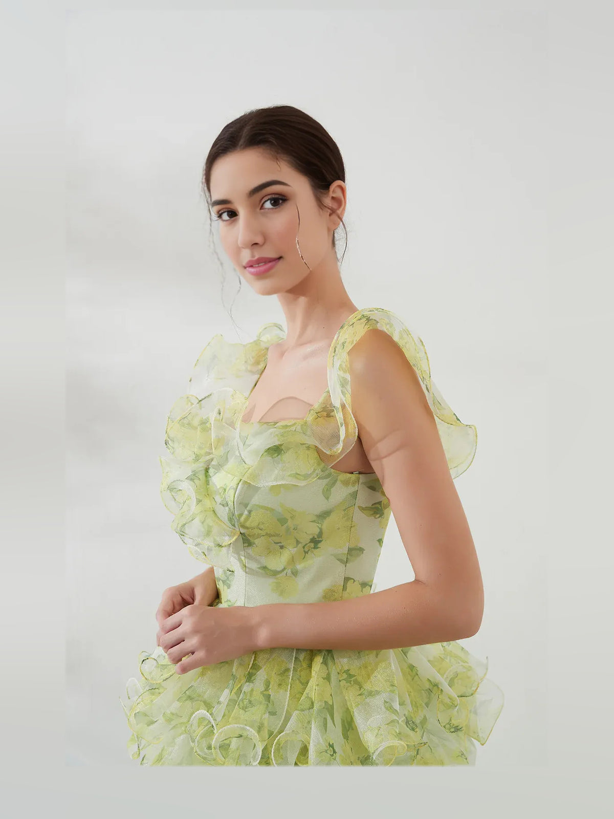 Sage Green floor-length prom dress, alternate view showing the full-length profile