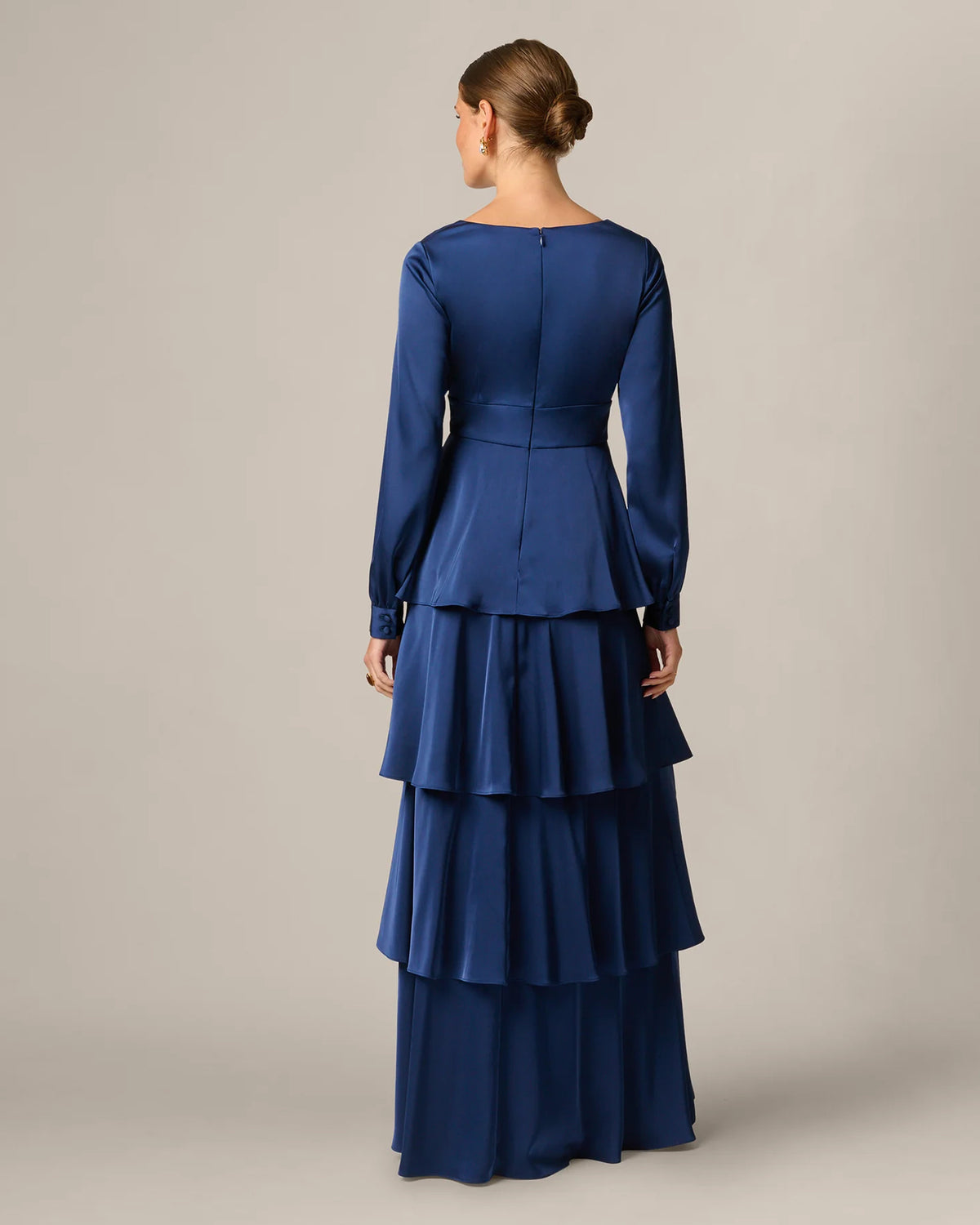 long-sleeve a-line maxi mother of the bride dress - image 6