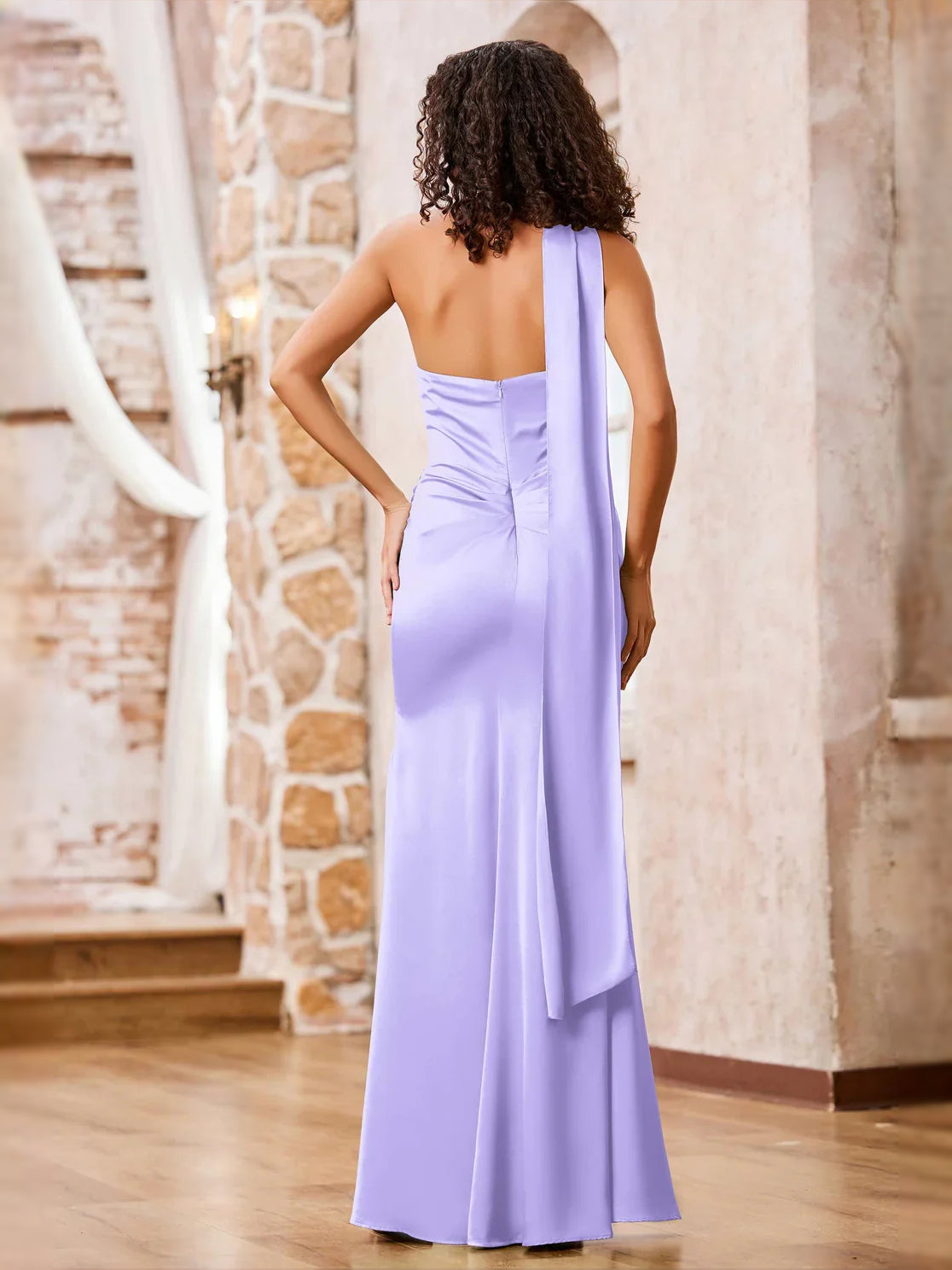Dusty Sage floor-length bridesmaid dress, alternate view showing the full-length profile