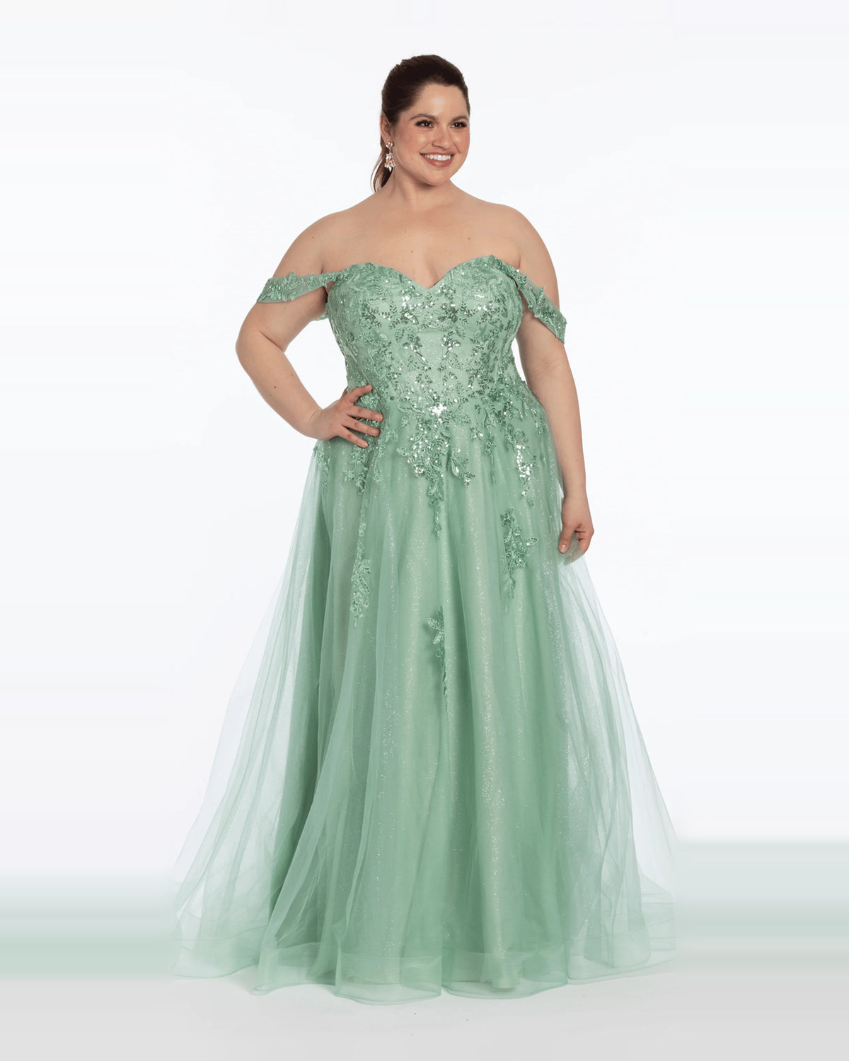 off shoulder ball-gown floor-length prom dress - image 6