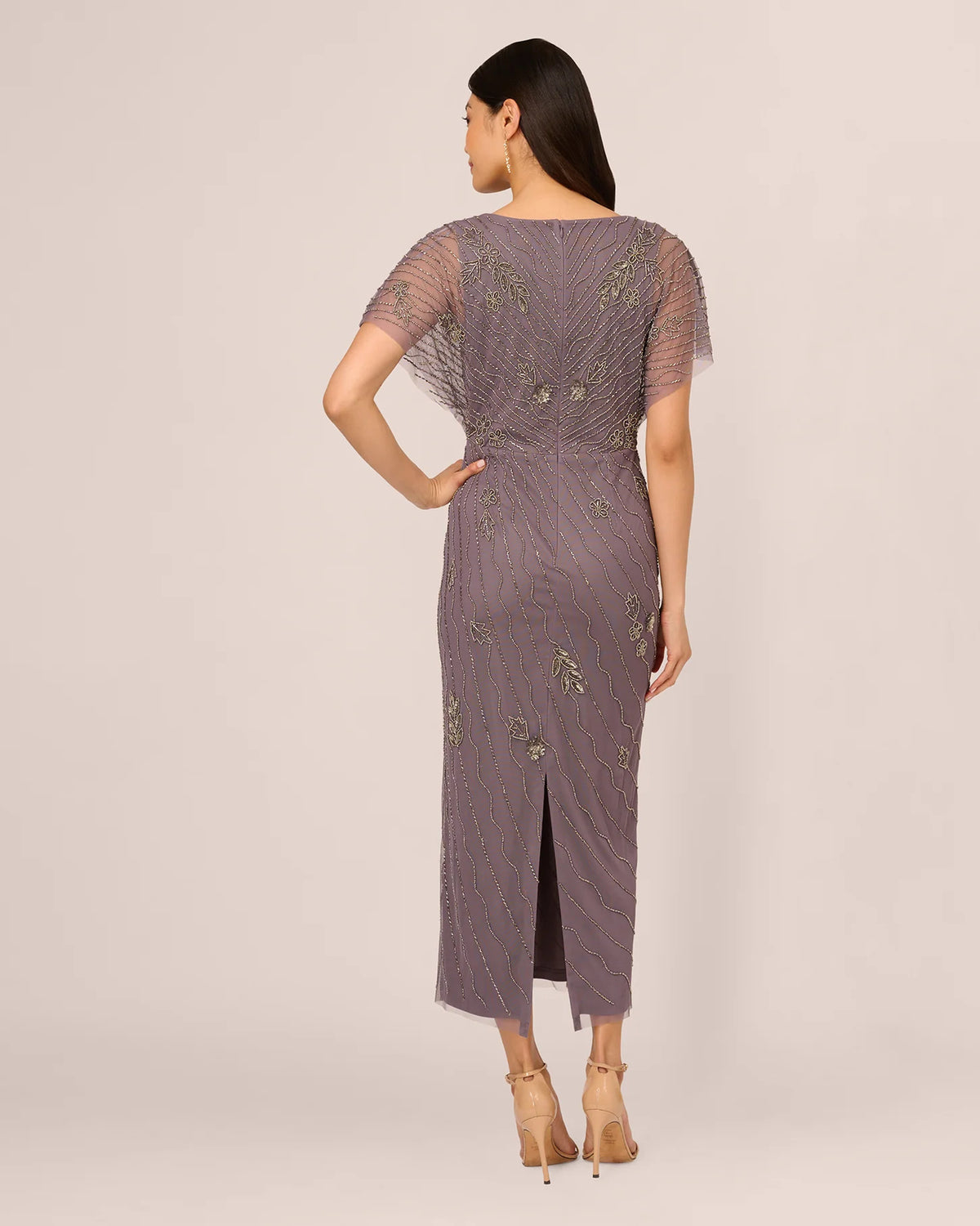 v neck column ankle-length mother of the bride dress - image 6