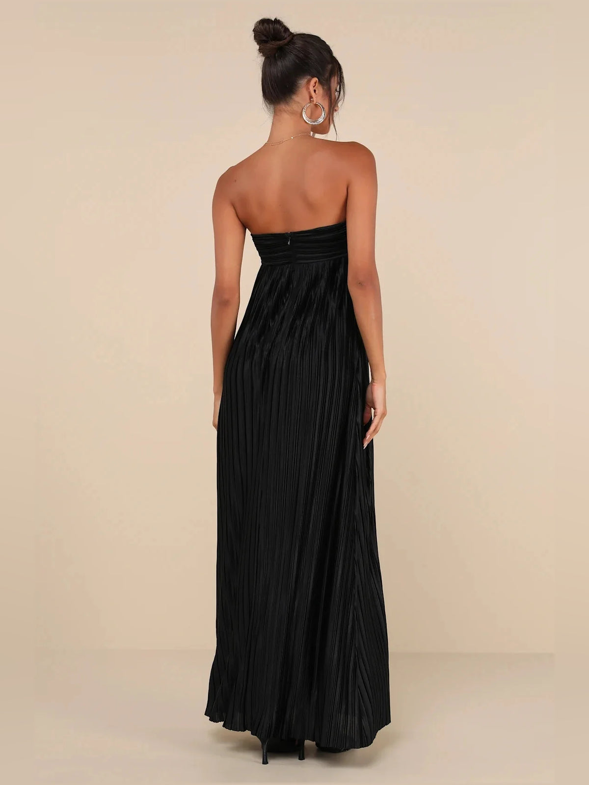 Emerald Green maxi bridesmaid dress, alternate view showing the full-length profile