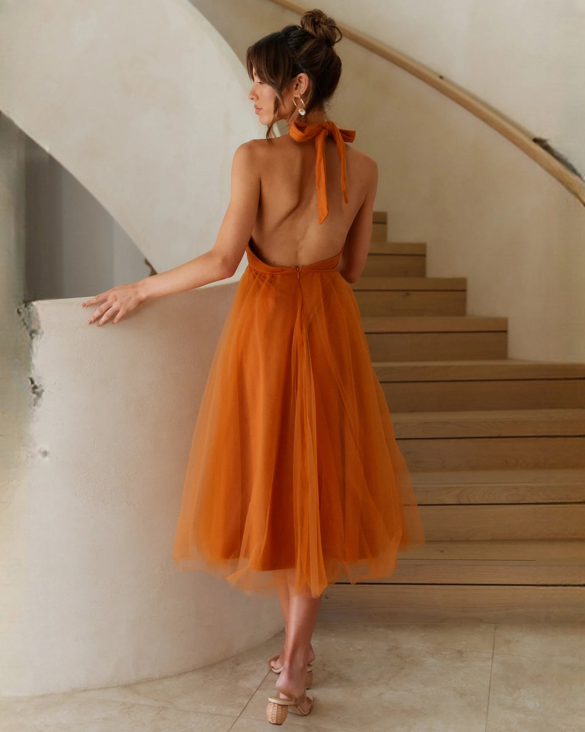 sleeveless chiffon a-line maxi bridesmaid dress - image 6