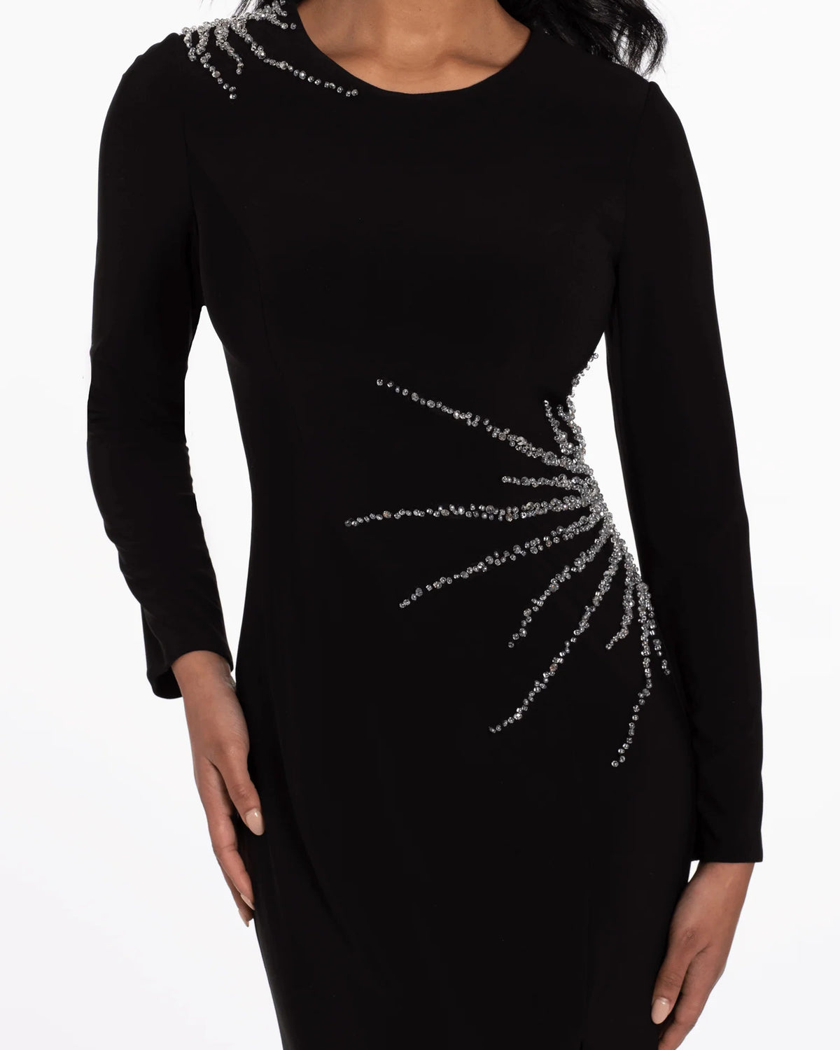 jewel neck column maxi prom dress - image 6