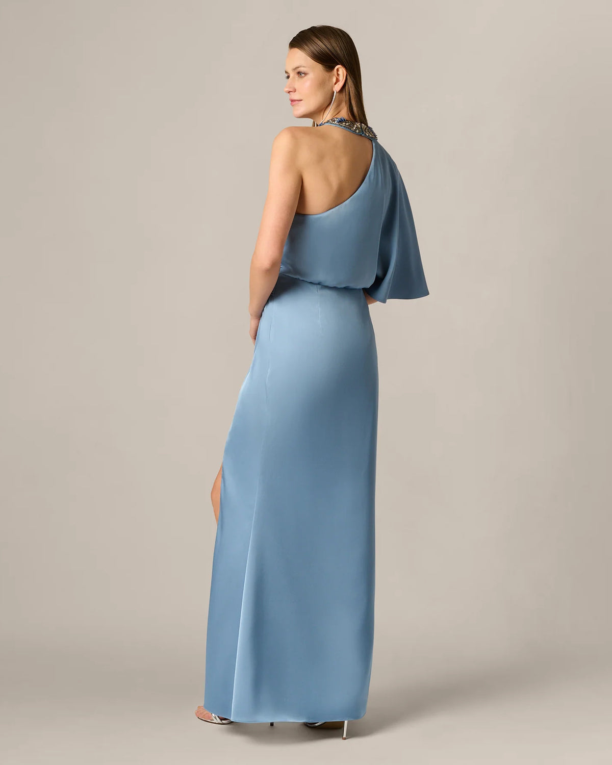 one-shoulder a-line maxi mother of the bride dress - image 6