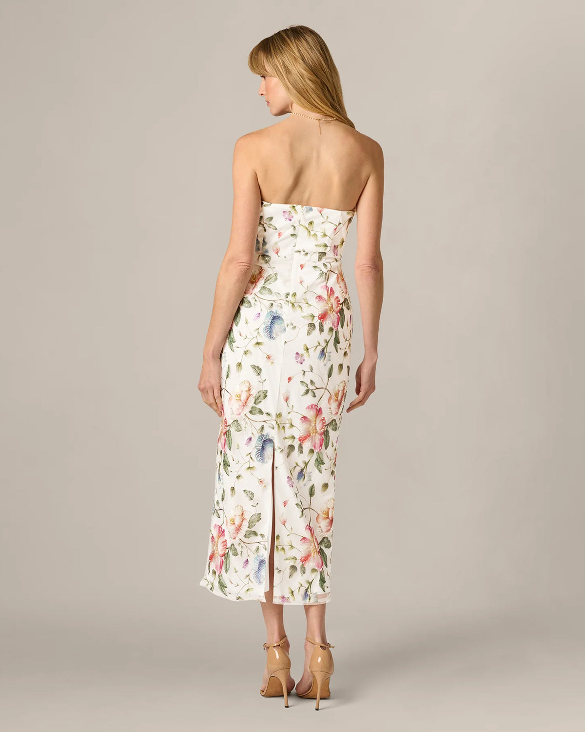 strapless a-line midi mother of the bride dress - image 6