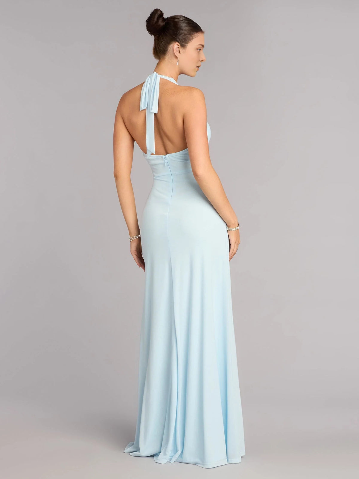 Sage Green floor-length prom dress, alternate view showing the full-length profile