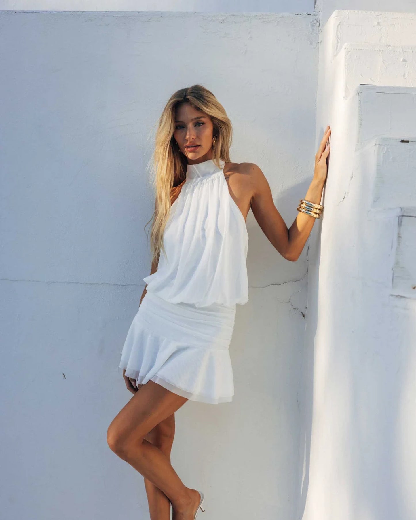 journi high neck mesh mini homecoming dress - image 7