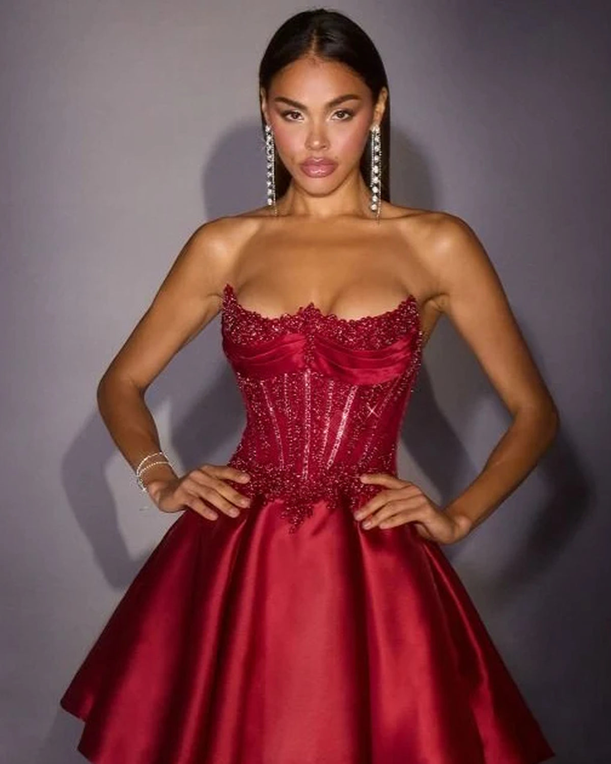 nikki fit flare mini homecoming dress - image 7