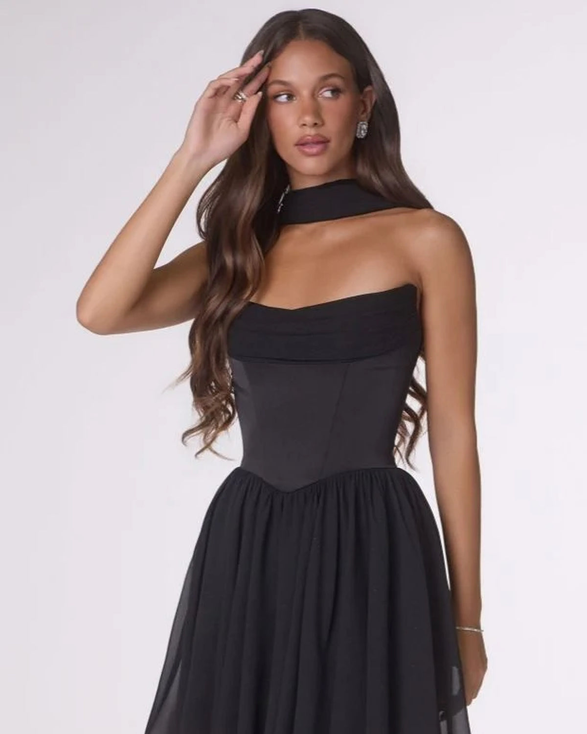 reese chiffon satin with scarf 1 mini homecoming dress - image 7