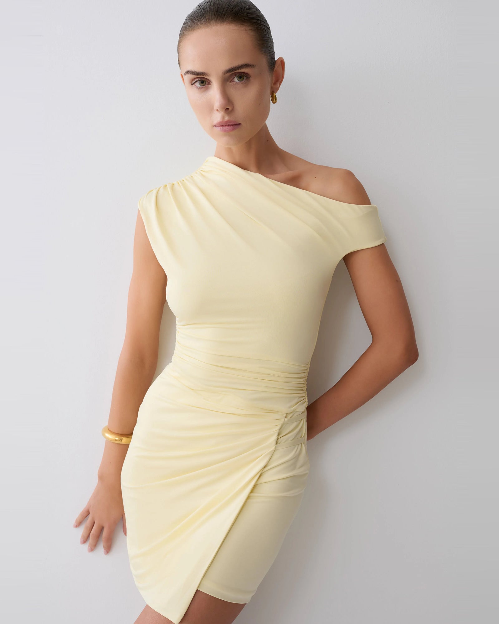 one-shoulder ruched asymmetrical homecoming dress - image 7